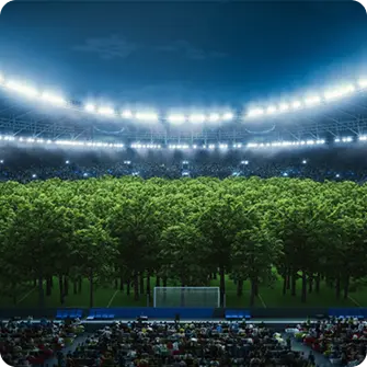 Iluminación eficiente en estadio deportivo